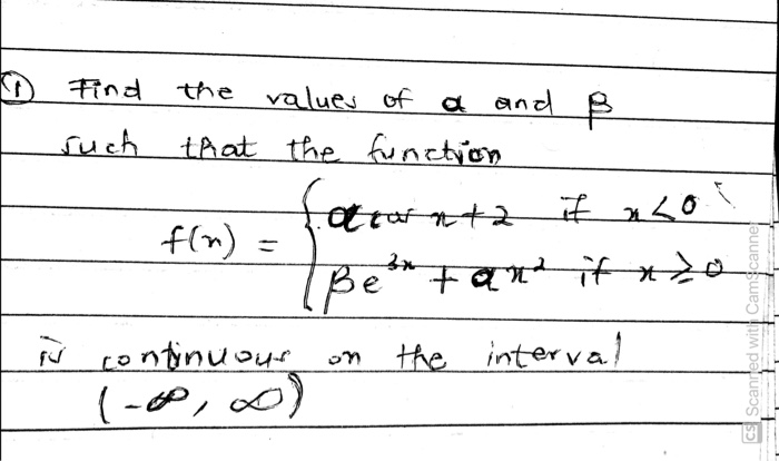 Solved Find The Values Of A And A And Ss Such That The Fun Chegg Com