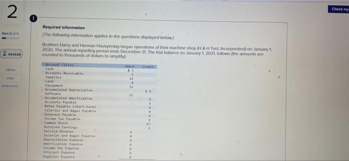 Solved Check my 2 Part 29 Required information The following | Chegg.com