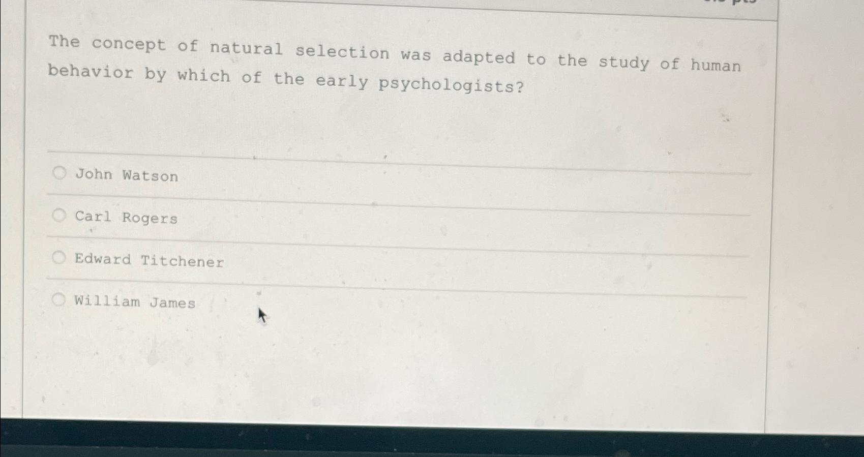 Solved The concept of natural selection was adapted to the | Chegg.com