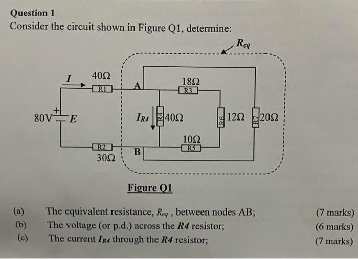 Solved Question 1 Consider the circuit shown in Figure Q1, | Chegg.com