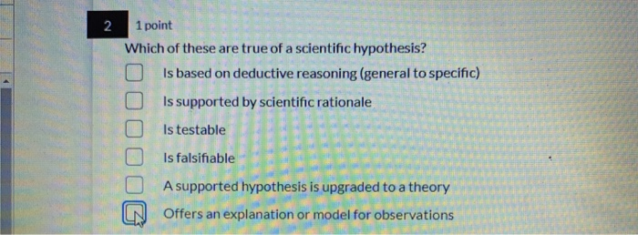 which characteristic must be true of a scientific hypothesis