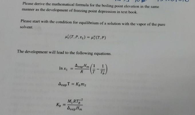 boiling point elevation equation