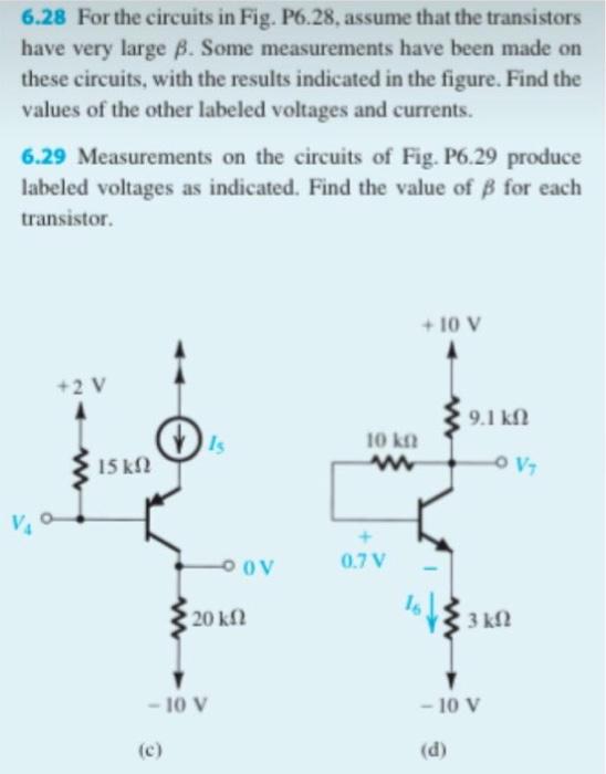 Solved 6.28 For the circuits in Fig. P6.28, assume that the | Chegg.com