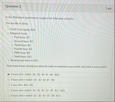 Solved Question 21 ﻿ptsIn the Rideshare experiment, imagine | Chegg.com