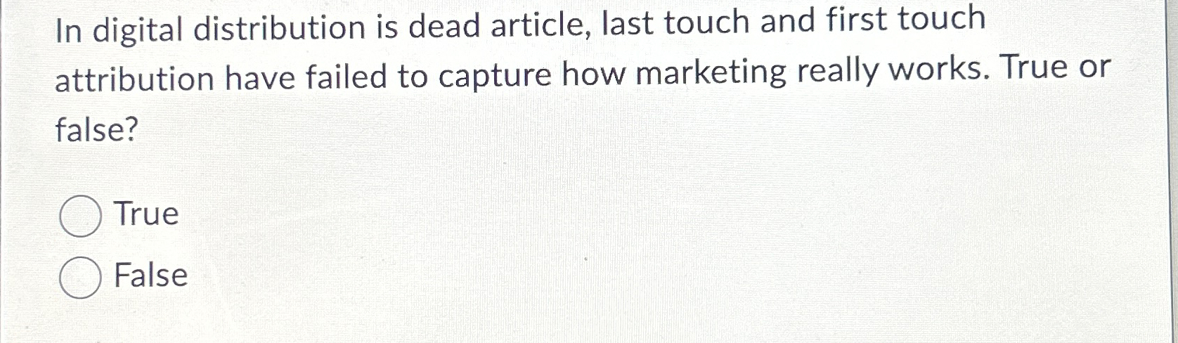 Solved In digital distribution is dead article, last touch | Chegg.com