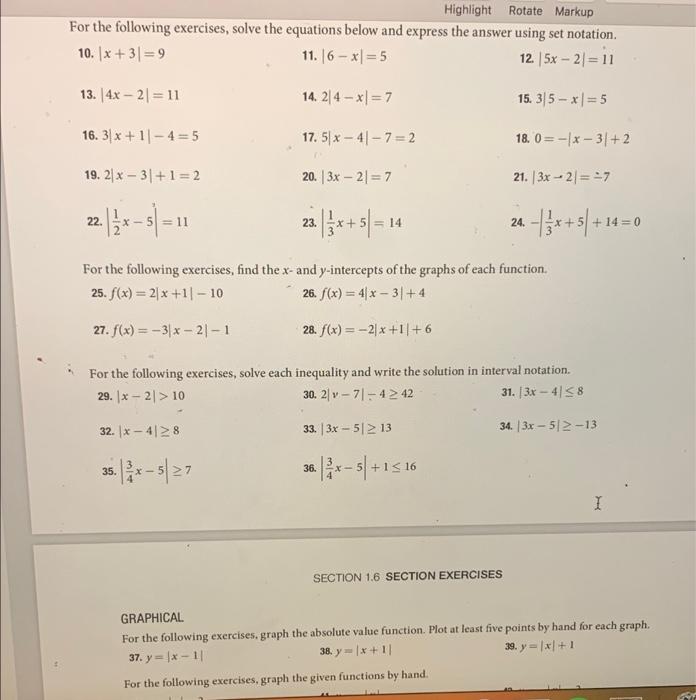 Solved Highlight Rotate Markup For the following exercises, | Chegg.com