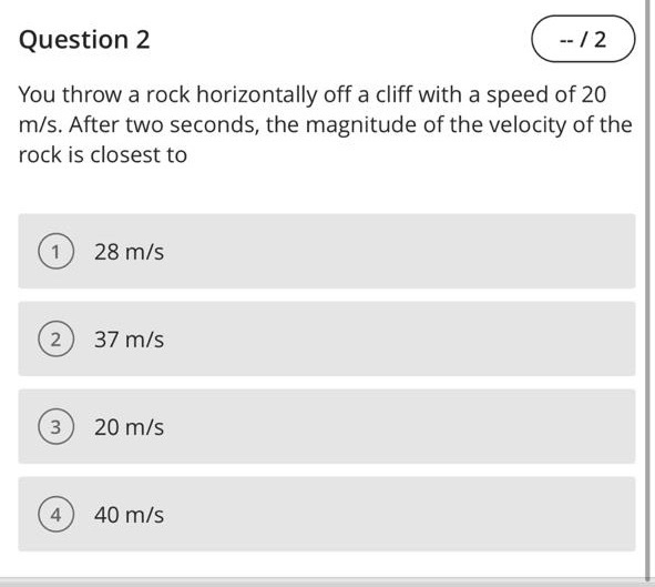 A Girl Throws A Rock Horizontally With A Velocity Of 10 M S From A