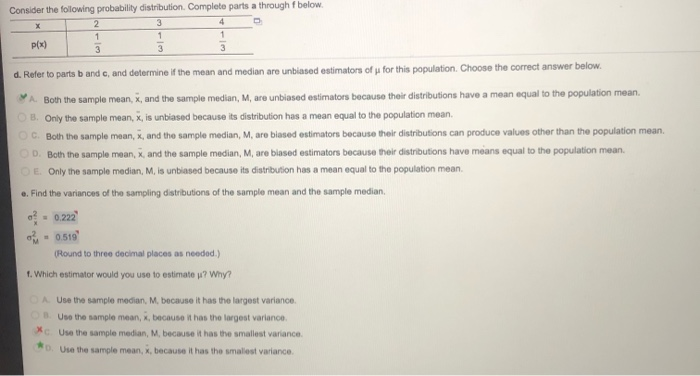 Solved X Consider the following probability distribution. | Chegg.com