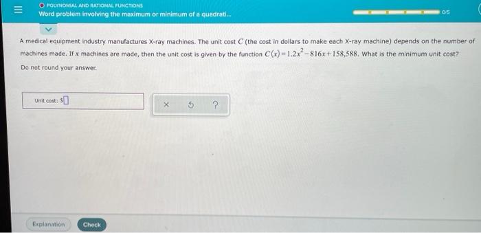 Solved III O POLYNOMIAL AND RATIONAL FUNCTIONS Word problem | Chegg.com