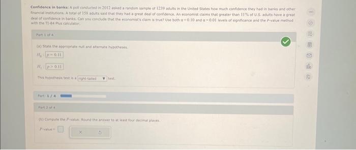 Solved #8 part 2-3 p2 ) Compute the P-value, round answer 4 | Chegg.com