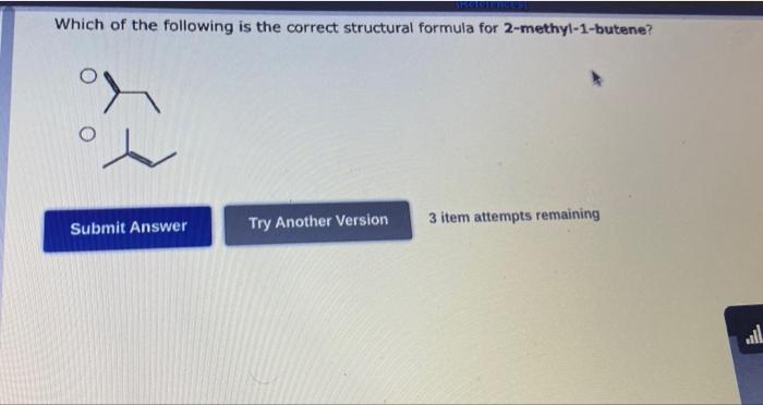 2 methyl 1 butene structural formula