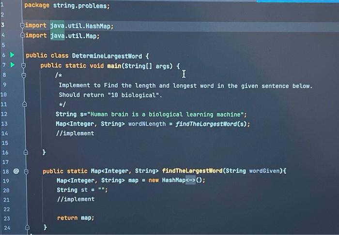 Solved package string.problems; 2 3 import java.util. | Chegg.com