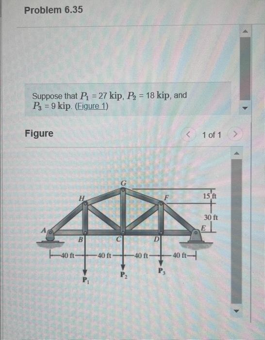 Solved Suppose That P1=27 Kip, P2=18 Kip, And P3=9 Kip. | Chegg.com