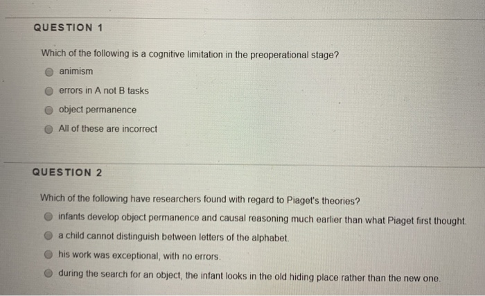 Solved QUESTION 1 Which of the following is a cognitive Chegg