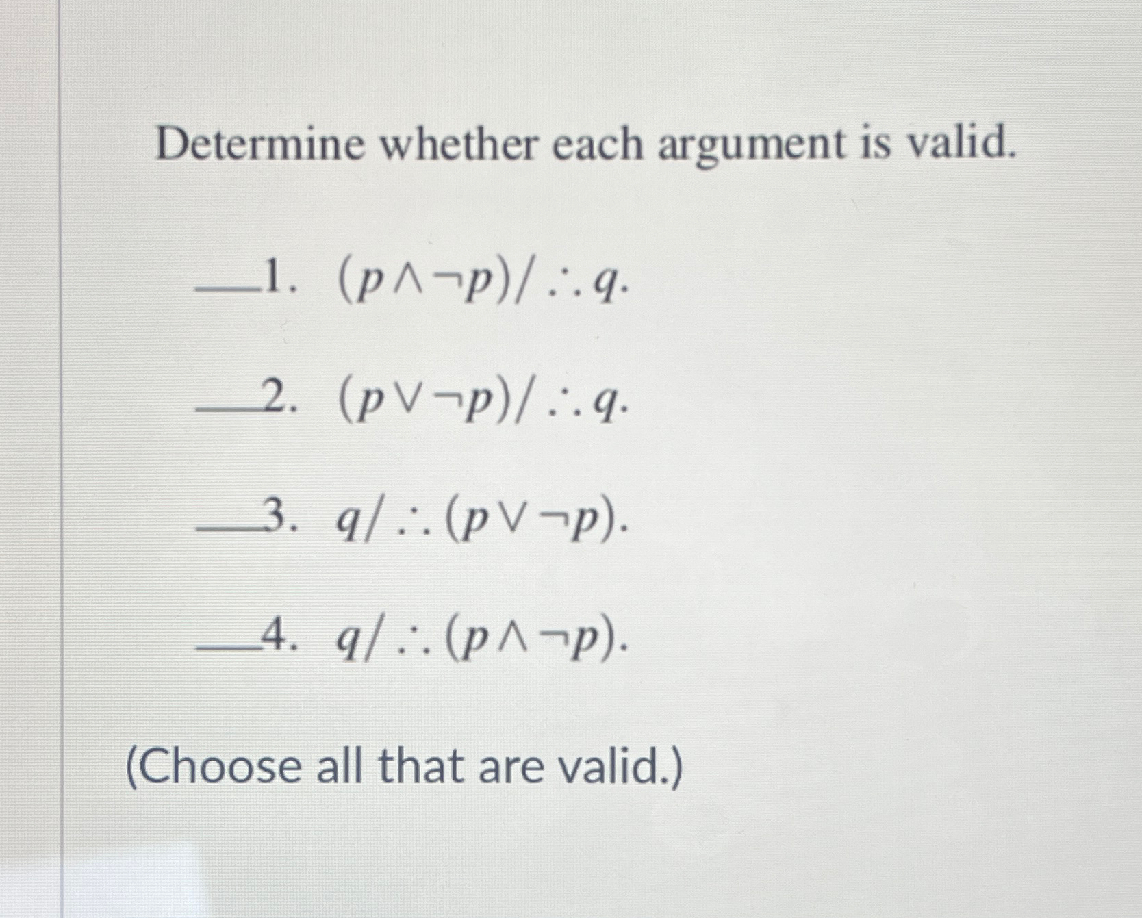 Solved Determine whether each argument is | Chegg.com