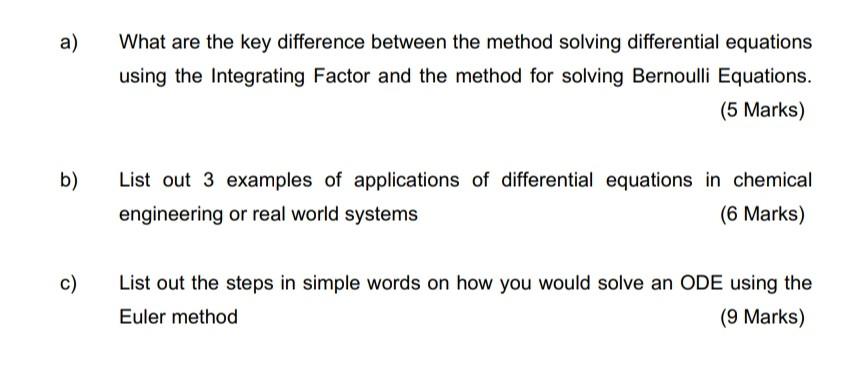 Solved a) What are the key difference between the method | Chegg.com