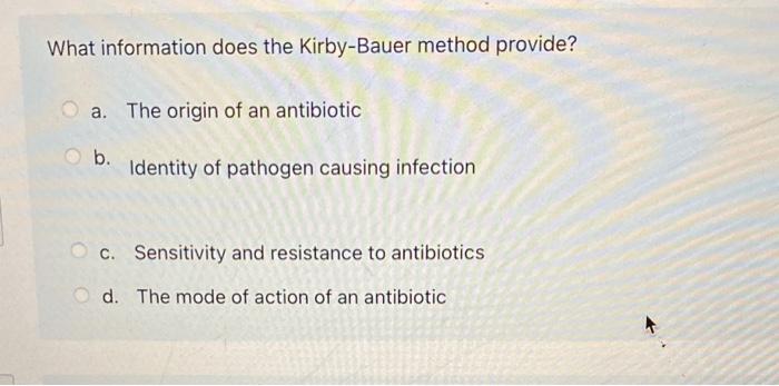 Solved Place the steps of the Kirby Bauer method of | Chegg.com