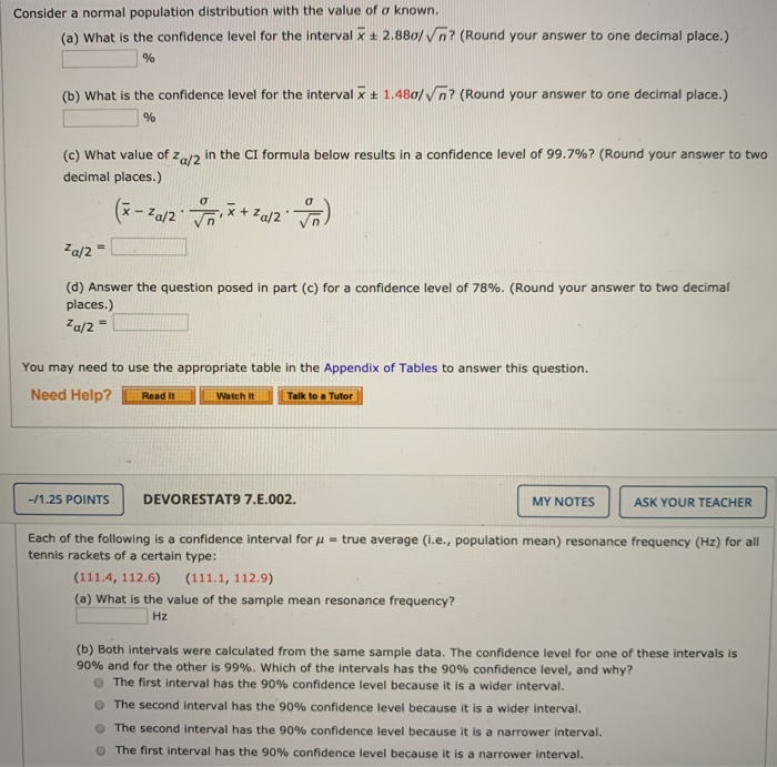 Solved Consider a normal population distribution with the | Chegg.com