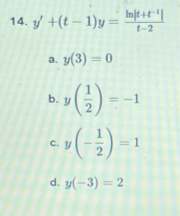 Consider The Following First Order Linear