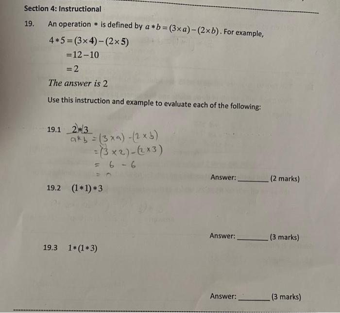 Solved Section 4: Instructional 19. An Operation ∗ Is | Chegg.com