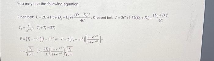 Solved For the two belt drives shown in Fig. 2, two pulleys | Chegg.com