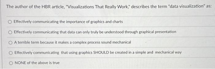 Solved The author of the HBR article, 