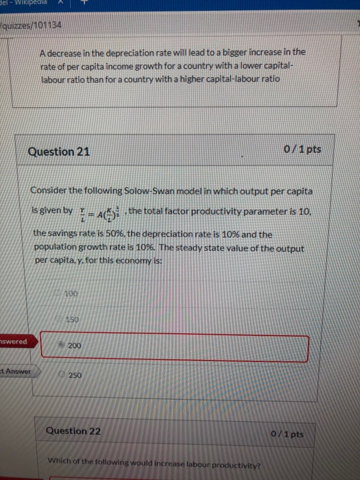 Solved del - Wikipedia quizzes/101134 A decrease in the | Chegg.com