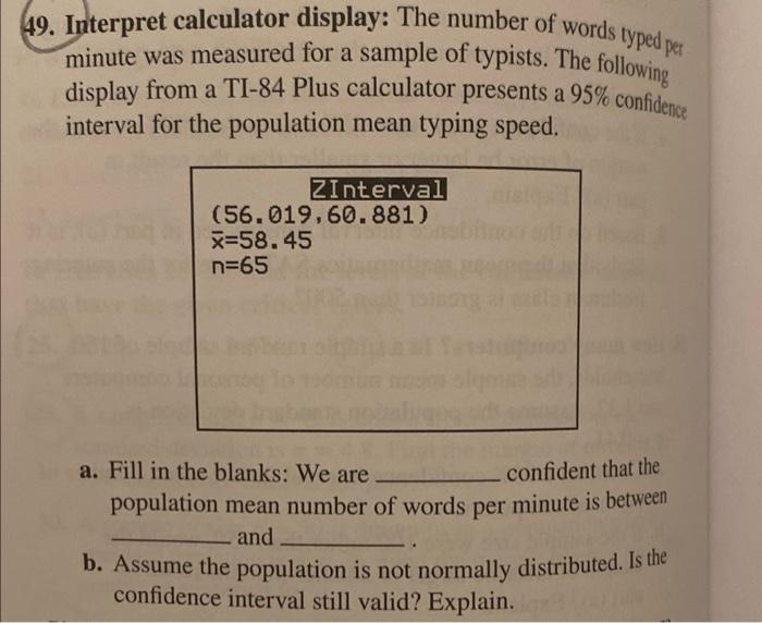 Solved 49 interpret calculator display the number of words chegg
