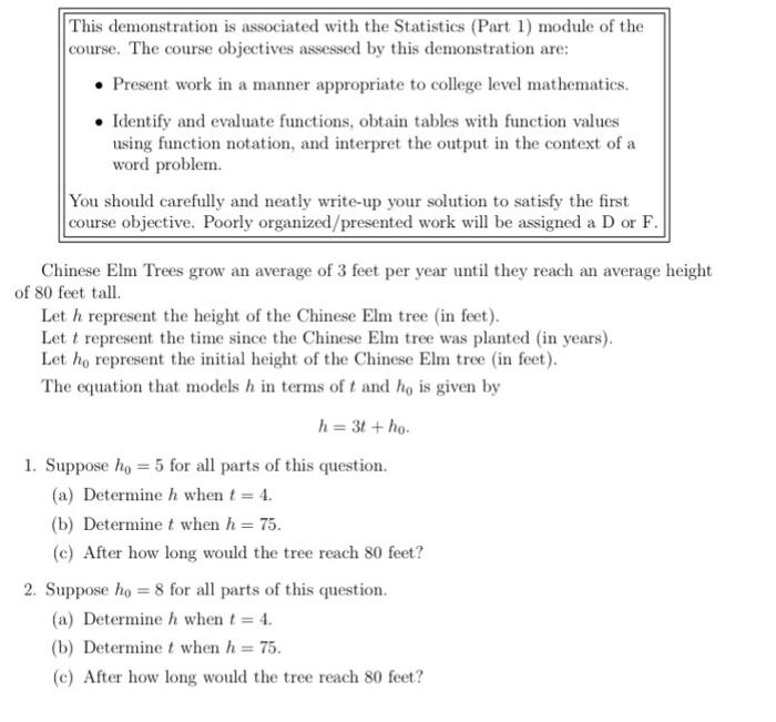 Solved This demonstration is associated with the Statistics | Chegg.com