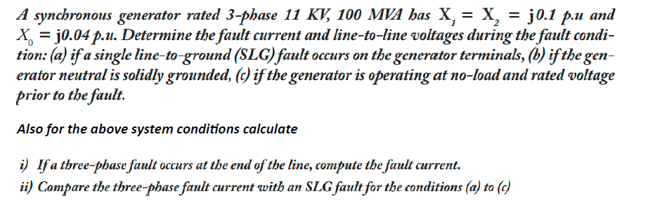 Solved A synchronous generator rated 3-phase 11 ﻿KV, 100 | Chegg.com