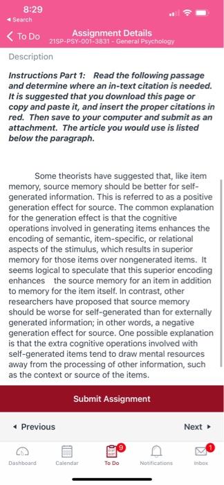 8 29 Search To Do Assignment Details Chegg Com