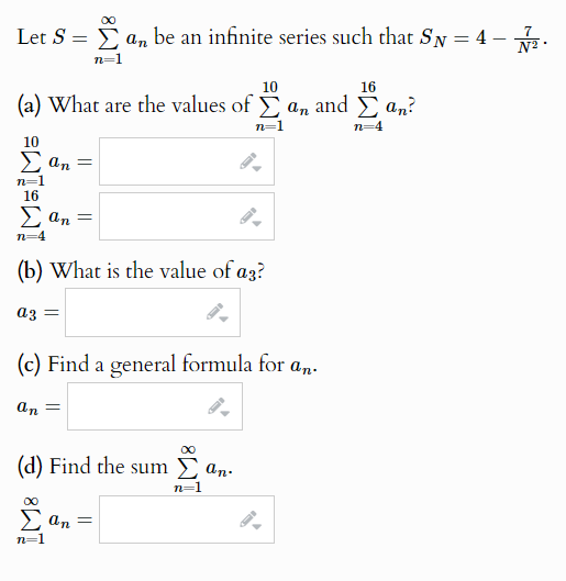 Solved Let S=∑n=1∞an ﻿be an infinite series such that | Chegg.com