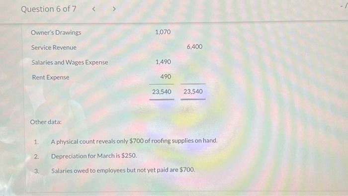 Solved Sunland Roofing Worksheet For the Month Ended March | Chegg.com