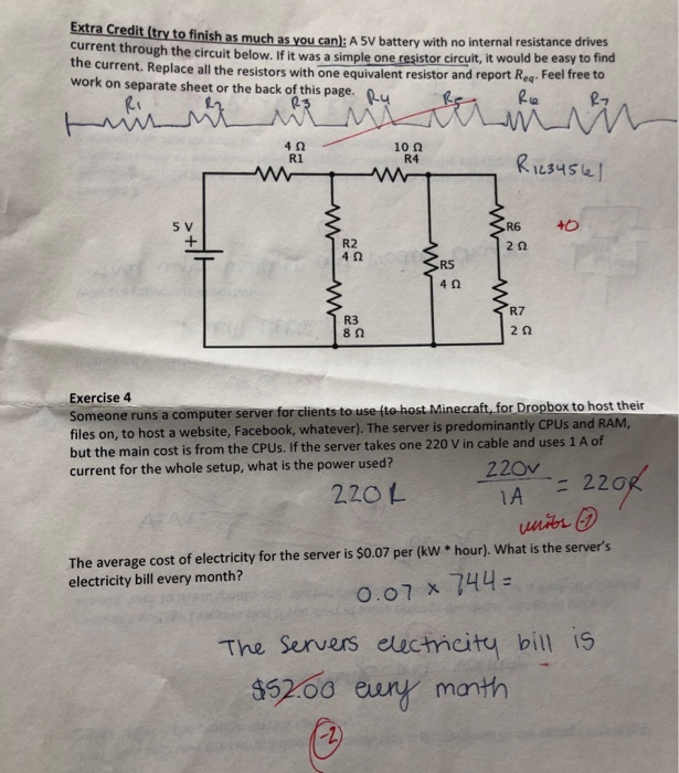 Solved Exercise 1: Ohm's Law Says That The Current Through A | Chegg.com