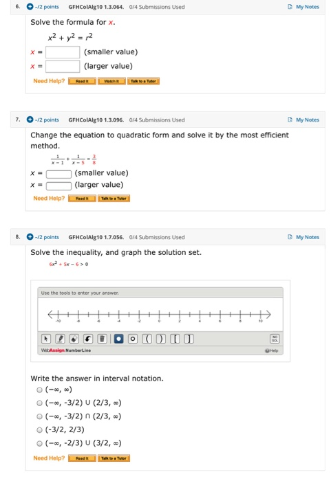 Solved O1 points O My Notes 1. AufColAlg7 1.1.008. 014 | Chegg.com