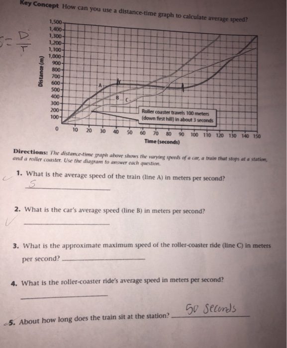 Distance time graph worksheet and answers