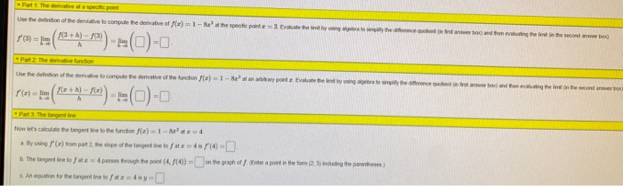 Solved Problem 5. (10 points) - Part 1 The derivative a | Chegg.com