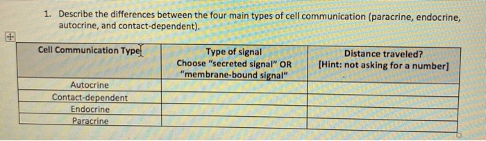 Solved 1. Describe the differences between the four main | Chegg.com