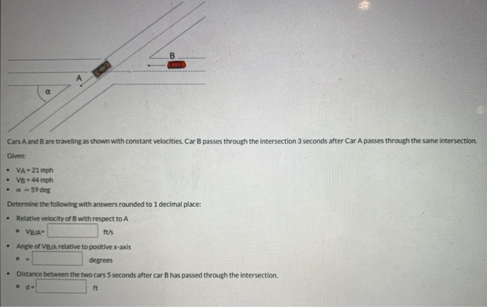 Solved Cars A And B Are Traveling As Shown With Constant | Chegg.com