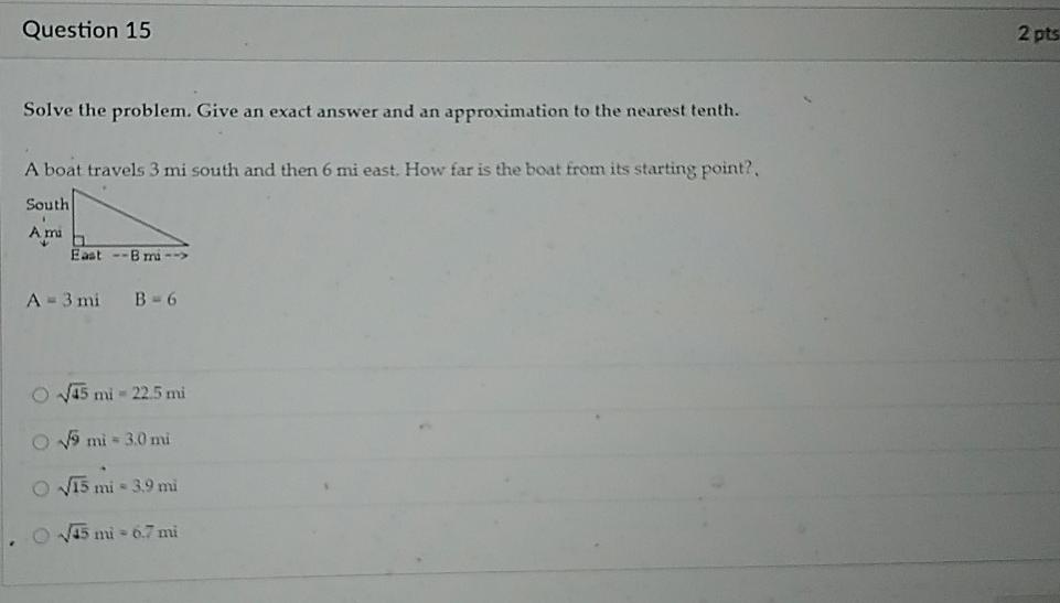 Solved Question 15 2 Pts Solve The Problem. Give An Exact | Chegg.com