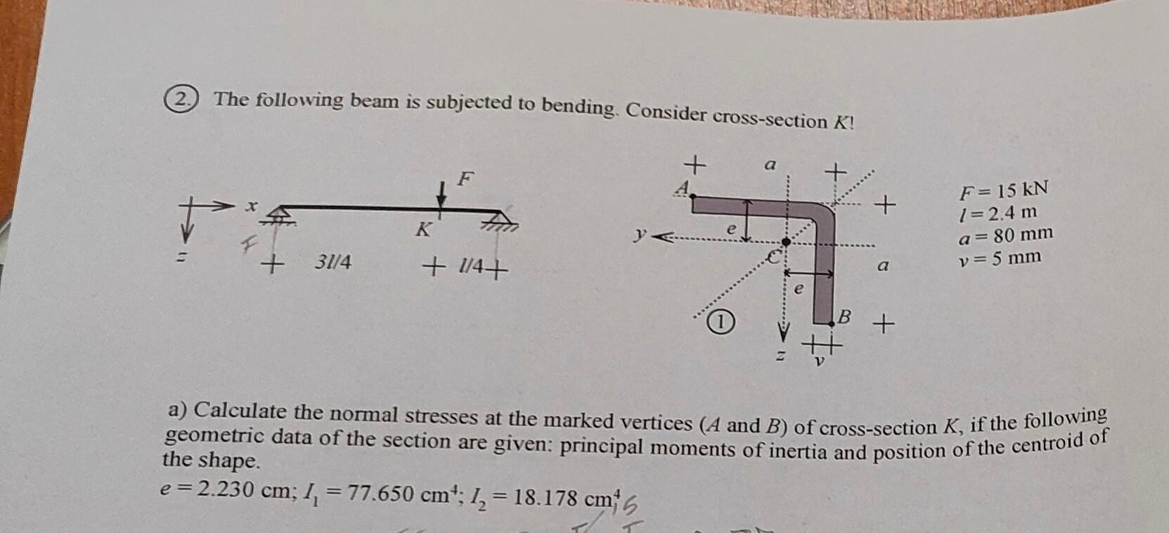 Solved 2. The Following Beam Is Subjected To Bending. | Chegg.com