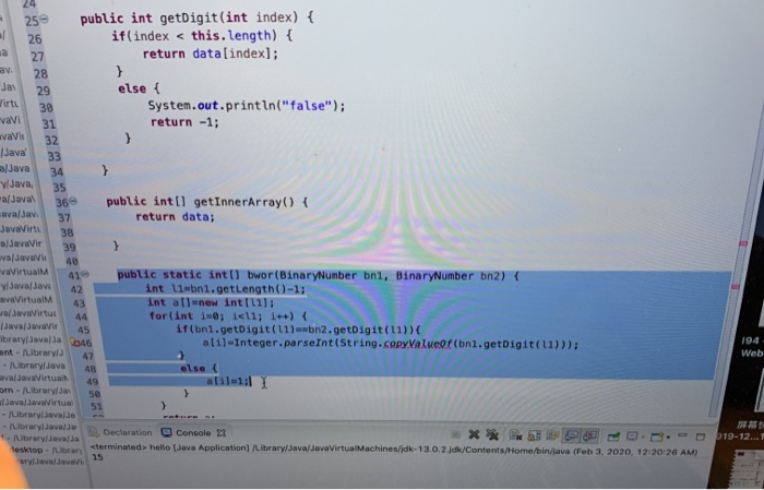 Solved 7 public int getDigit(int index) { if(index