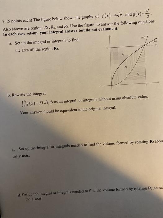 Solved 7. (5 points cach) The figure below shows the graphs | Chegg.com
