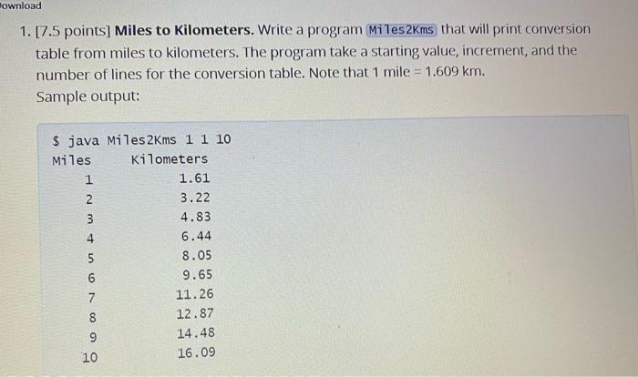 1o miles outlet in km