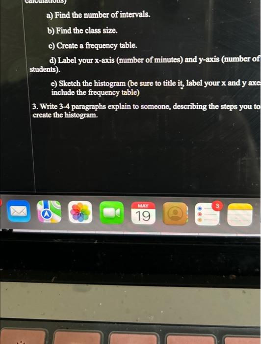 Solved a) Find the number of intervals. b) Find the class