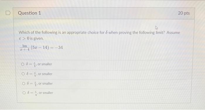 Solved Question 1 20 pts Which of the following is an | Chegg.com