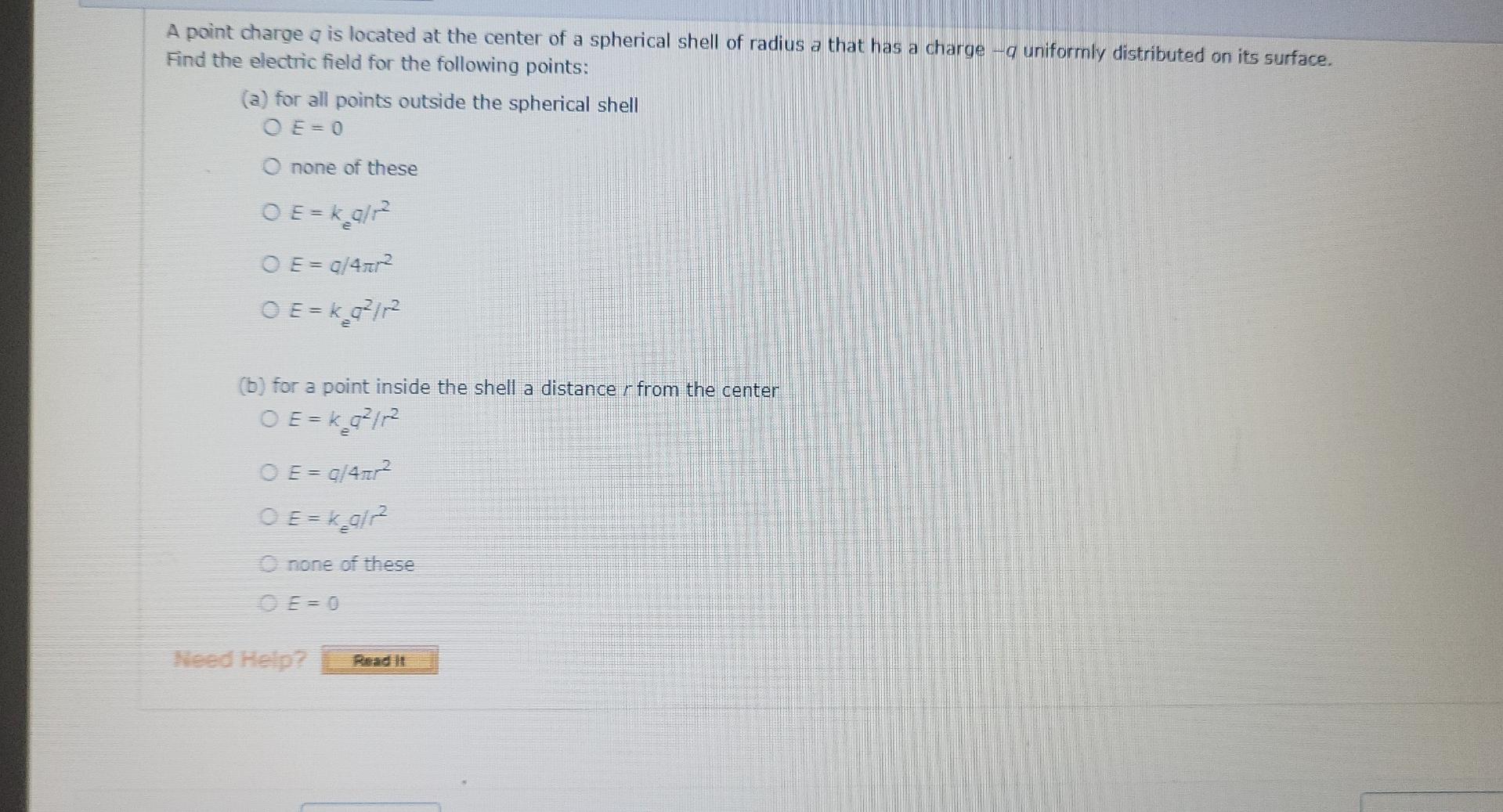 Solved A point charge is located at the center of a | Chegg.com