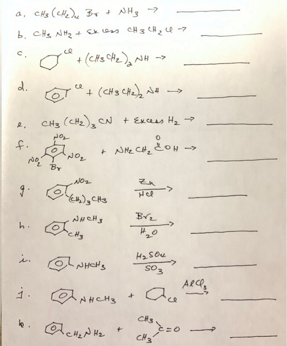 Solved a, CH3 (CH2) u Br + NH3 → b. cHs NH2 + Excess CH 3 CH | Chegg.com