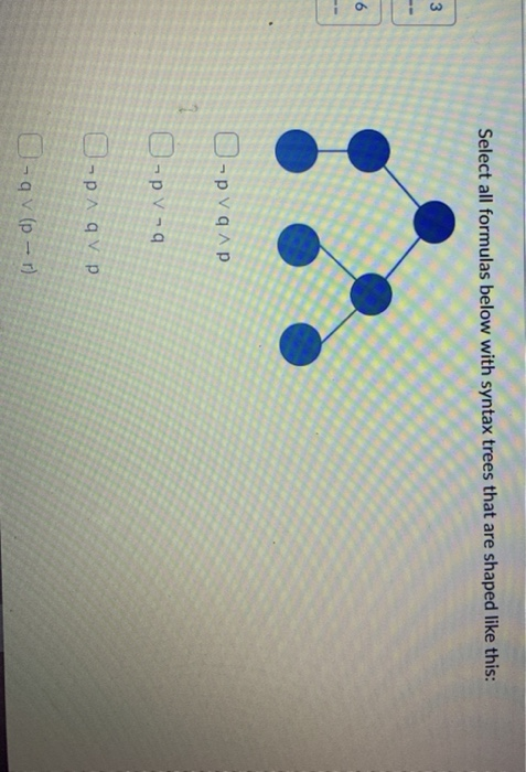 Solved Select all formulas below with syntax trees that are | Chegg.com