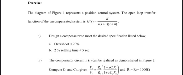 Solved Exercise: The diagram of Figure 1 represents a | Chegg.com